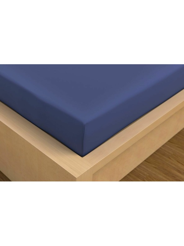 Kvalitex Сатенено чаршаф Luxury Collection 200x200cm тъмносиньо Kvalitex