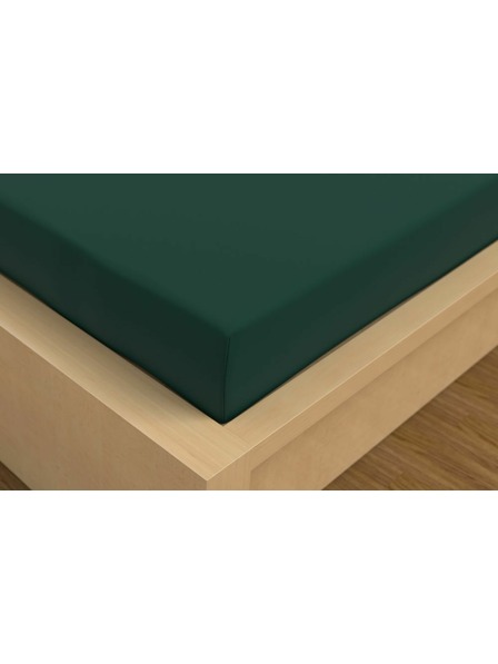 Kvalitex Сатенено чаршаф Luxury Collection 200x200cm тъмнозелено Kvalitex