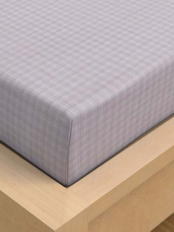 Kvalitex Сатенен чаршаф Luxury Collection 90x200cm Káro лилав Kvalitex