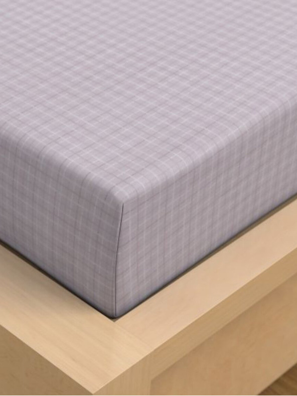 Kvalitex Сатенен чаршаф Luxury Collection 120x200cm Káro purple Kvalitex