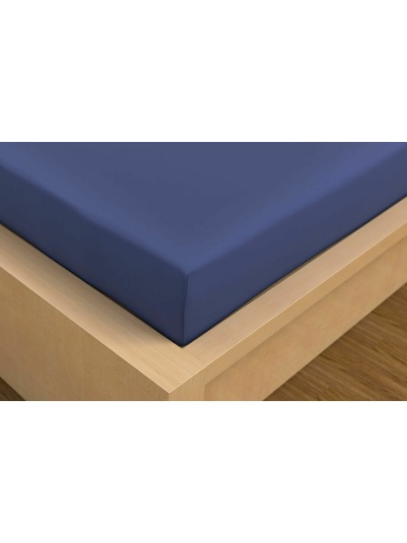 Kvalitex Сатенено чаршаф Luxury Collection 220x200см тъмносиньо Kvalitex