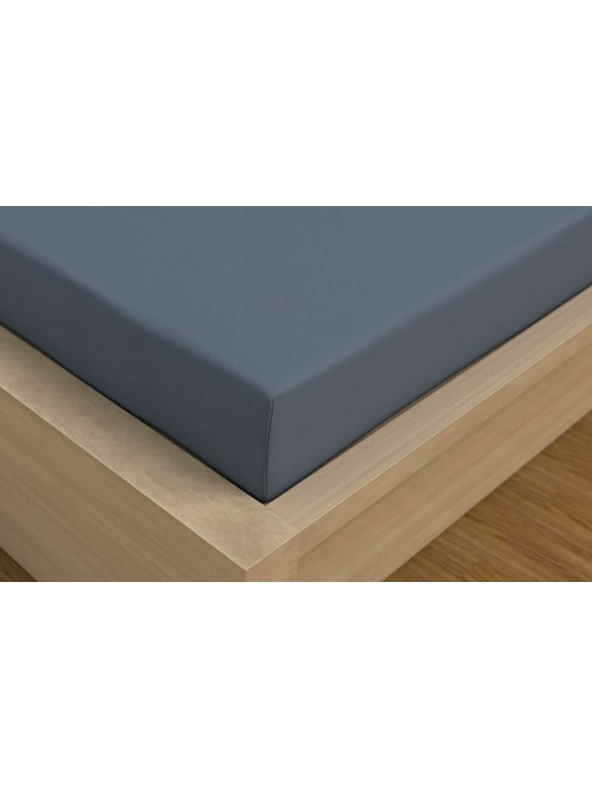 Kvalitex Сатенено чаршаф Luxury Collection 200x200см тъмносиво Kvalitex