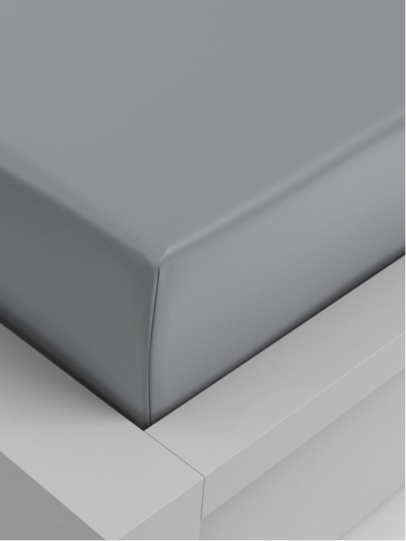 Kvalitex Ластично чаршаф вискоза 120x200см светлосиво Kvalitex