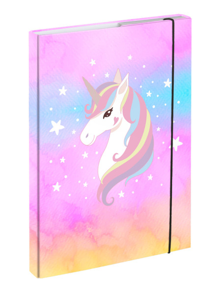 BAAGL  Розови корици за ученическа тетрадка A4 Rainbow Unicorn Baagl