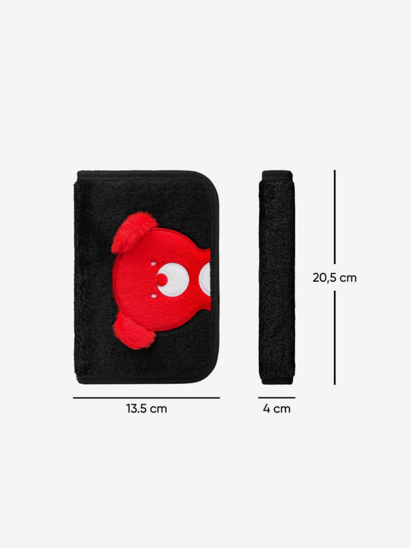 BAAGL  Черен училищен моливник едноетажен teribear Baagl