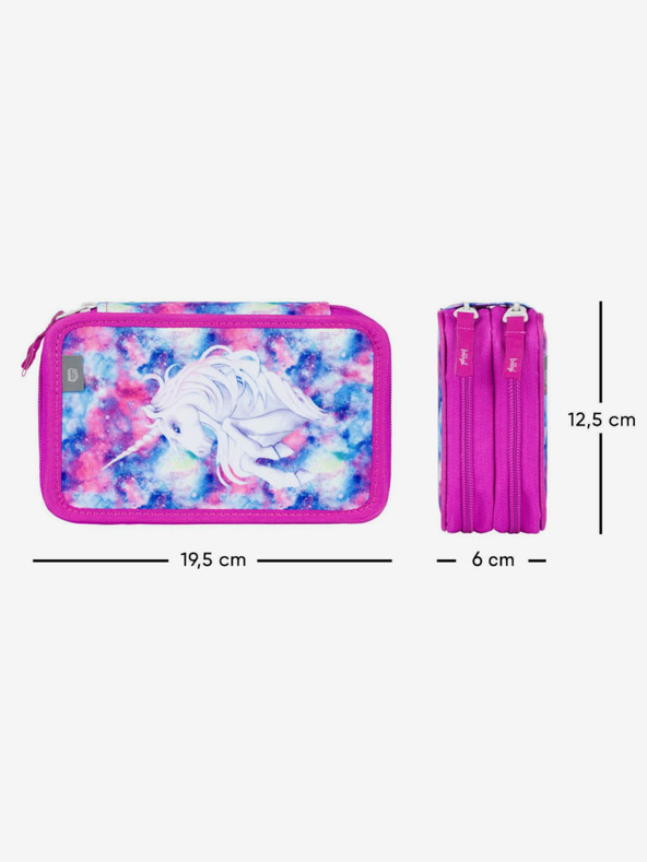 BAAGL  Розов училищен моливник на две нива Baagl Еднорог