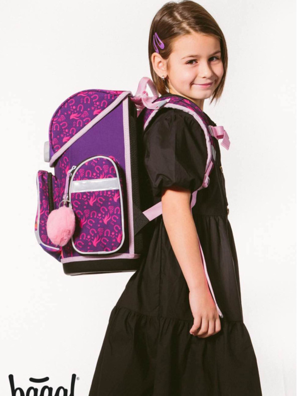 BAAGL  Лилава училищна чанта Ergo Baagl Конче