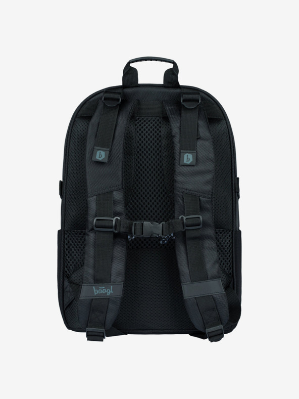 BAAGL  Черен училищен комплект - раница, моливник, чанта Baagl Skate Red