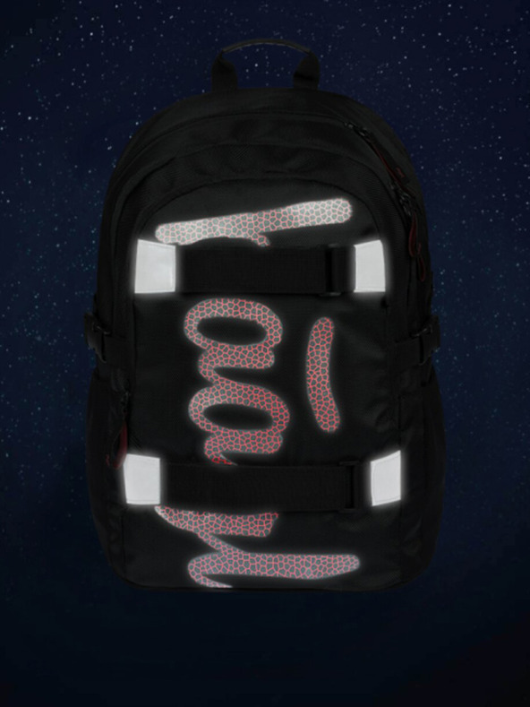 BAAGL  Черен училищен комплект - раница, моливник, чанта Baagl Skate Red