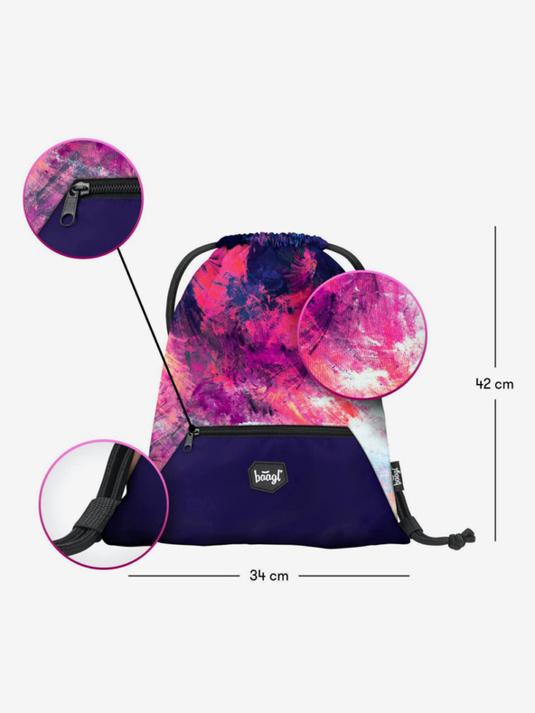 BAAGL  Розов 3 комплекта абстрактни: раница, моливник, чанта Baagl