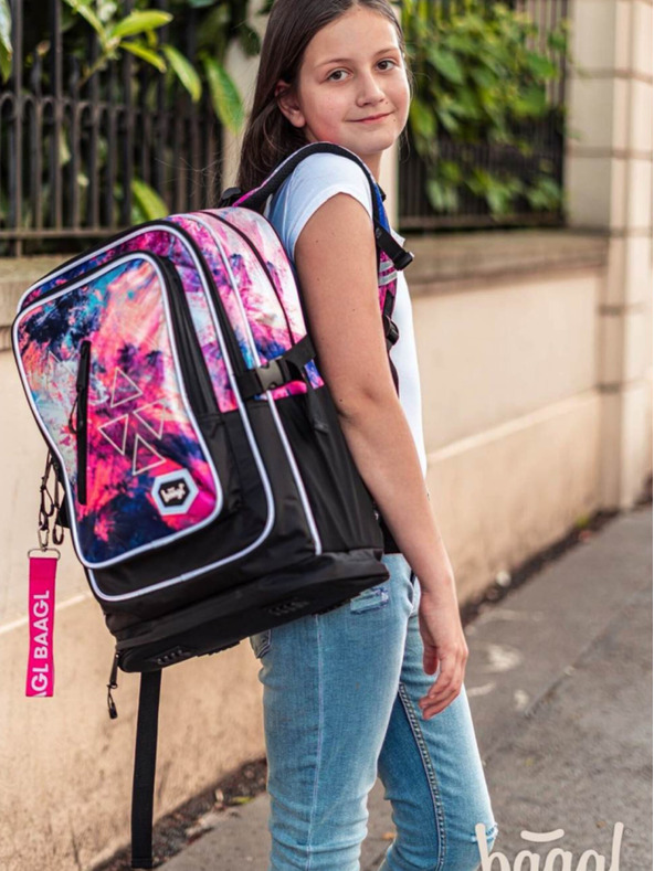 BAAGL  Розов 3 комплекта абстрактни: раница, моливник, чанта Baagl