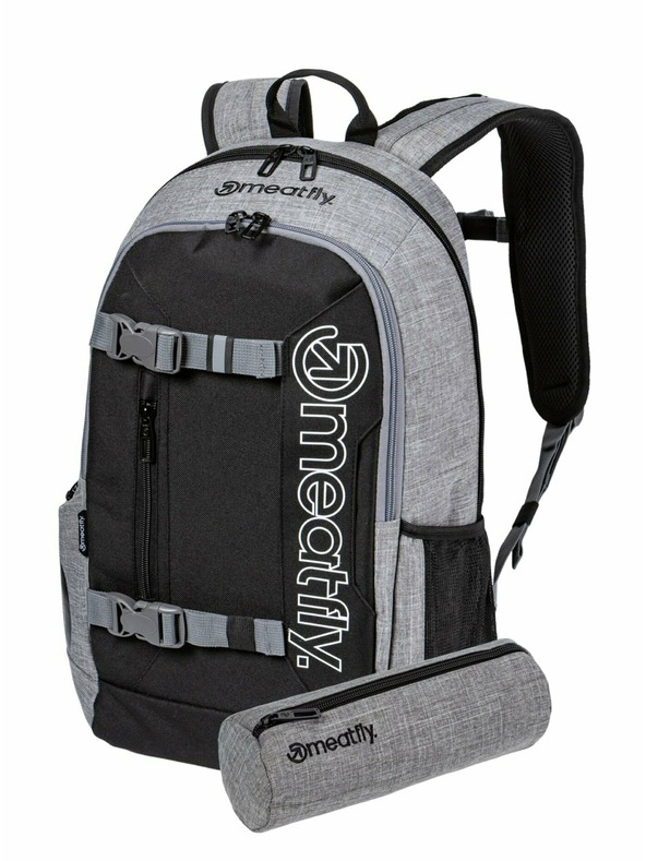 Meatfly Раница Meatfly Basejumper Grey Heather / Black 22 L | Черна | Обем 22 L