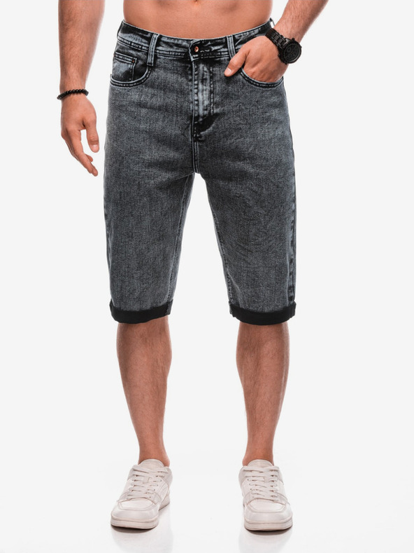 Edoti Мъжки къси панталони от деним W - черни EDOTI
