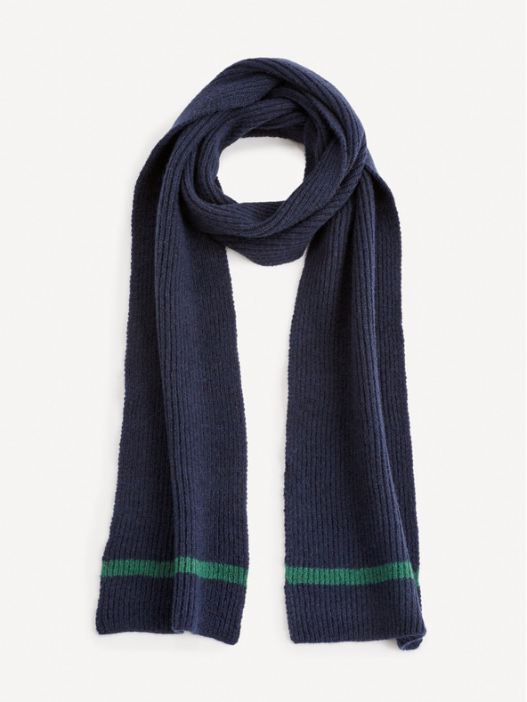 Celio Тъмносин мъжки комплект шапка, шал и ръкавици в подаръчен пакет Celio