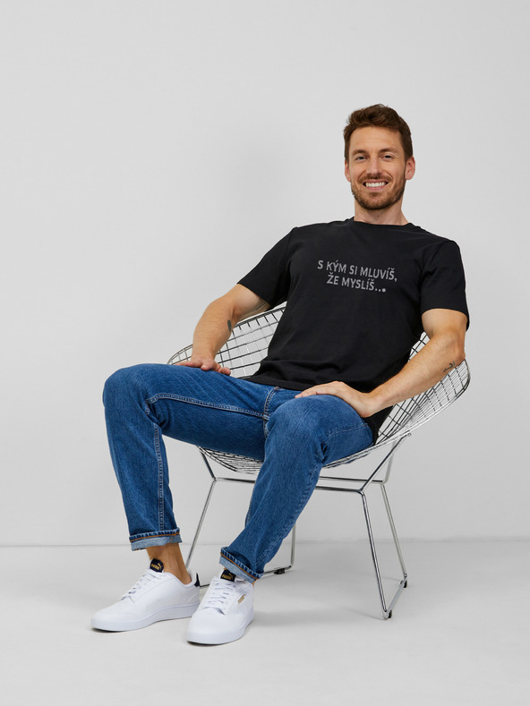 ZOOT.Original Черна мъжка тениска ZOOT.Original С кого си говориш, че мислиш