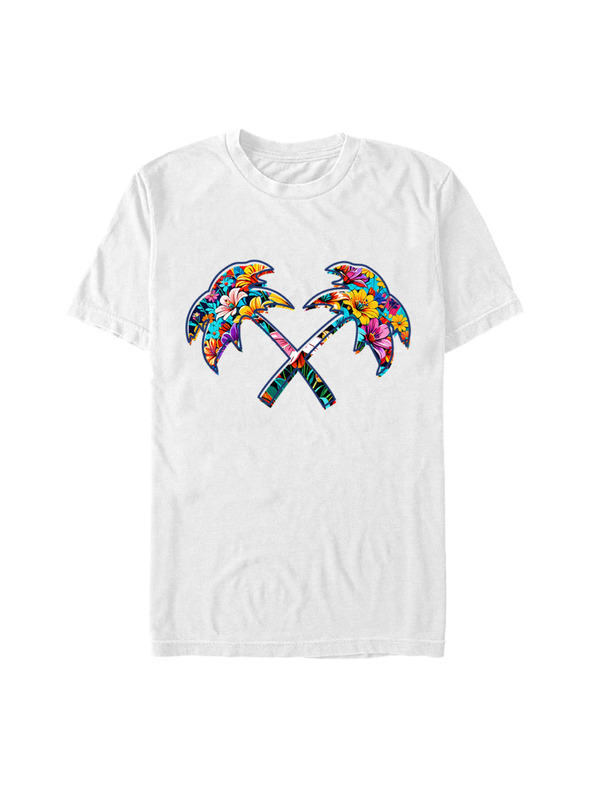 ZOOT.Fan Бяла тениска Trainer Spotter Cross Palm Flowers