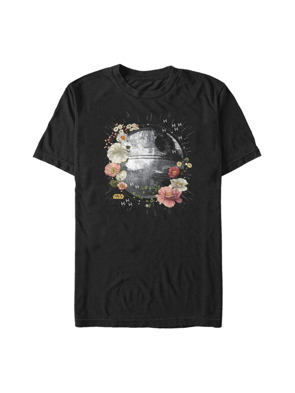 ZOOT.Fan Черна тениска Star Wars FLORAL DEATH STAR