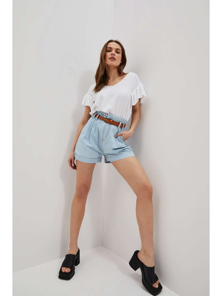 Moodo Светлосини къси панталони от деним за жени Moodo