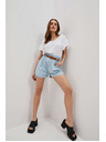 Moodo Светлосини къси панталони от деним за жени Moodo