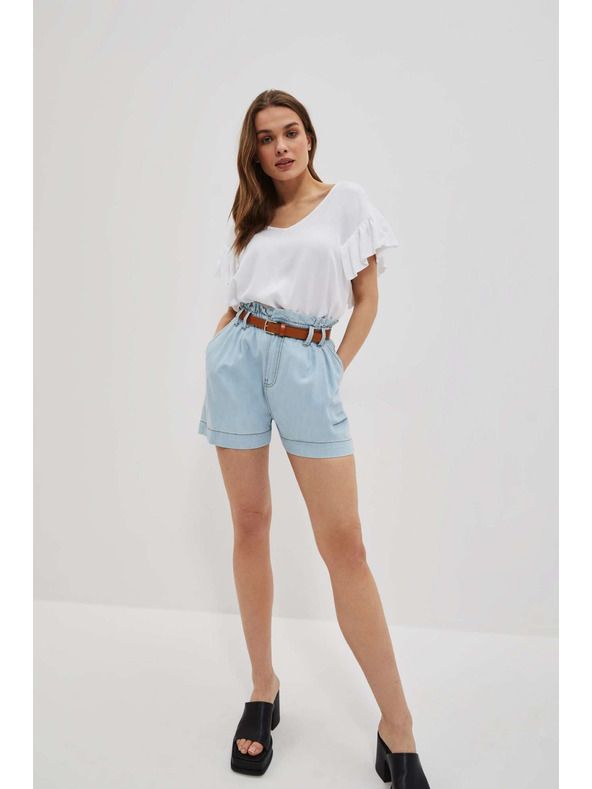 Moodo Светлосини къси панталони от деним за жени Moodo