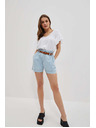 Moodo Светлосини къси панталони от деним за жени Moodo