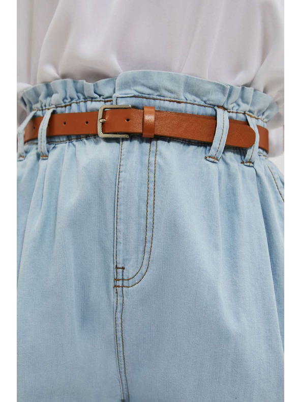 Moodo Светлосини къси панталони от деним за жени Moodo