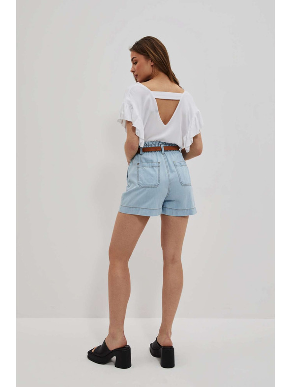 Moodo Светлосини къси панталони от деним за жени Moodo