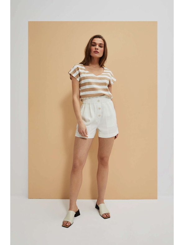 Moodo Бели дамски къси панталони Moodo