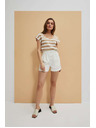 Moodo Бели дамски къси панталони Moodo