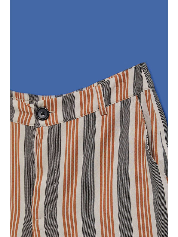 Moodo Дамски къси панталони на сиво и кафяво райе Moodo