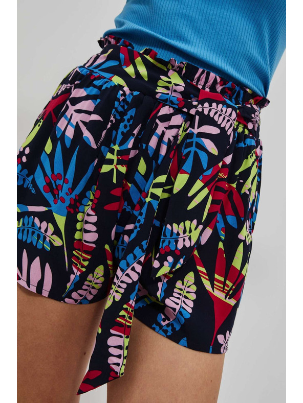 Moodo Тъмно сини дамски шарени шорти Moodo