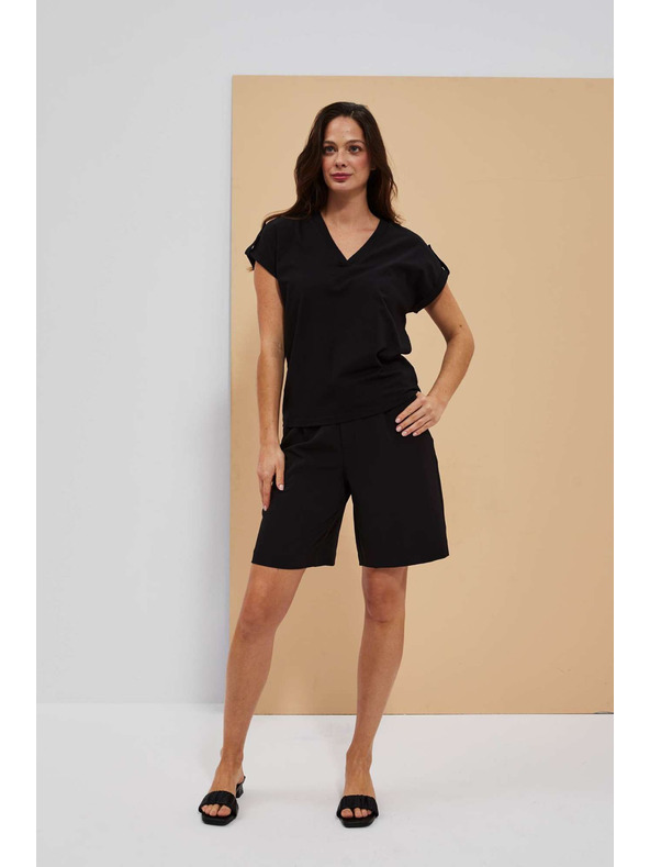 Moodo Черни дамски къси панталони Moodo