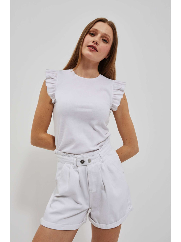 Moodo Бели дамски къси панталони Moodo