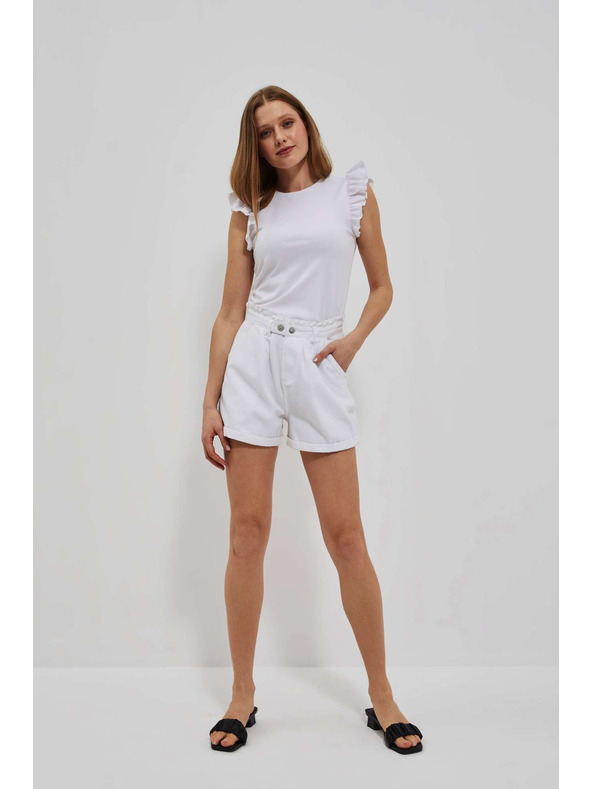 Moodo Бели дамски къси панталони Moodo