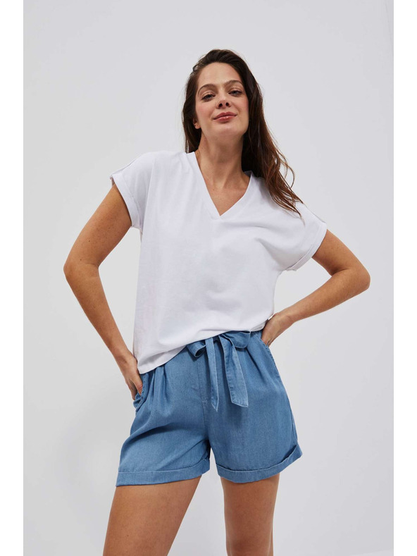 Moodo Сини дамски къси панталони от деним Moodo