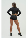 Nebbia NEBBIA Дамски шорти с висока талия INTENSE Leg Day 832 Gold XS, черни/златни
