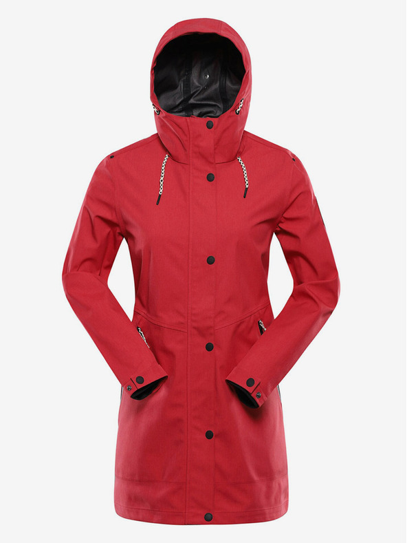 ALPINE PRO Червен дамски непромокаем шлифер с мембрана ptx Alpine Pro PERFETA