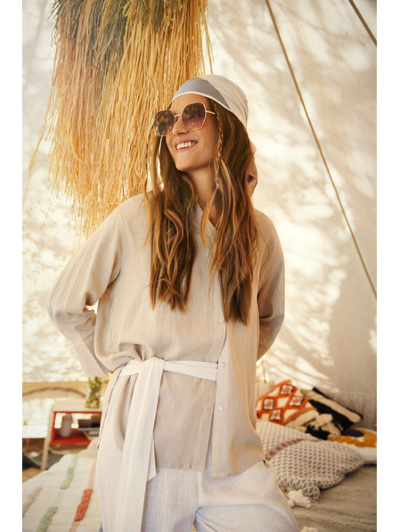 Moodo Дамска бежова риза Moodo