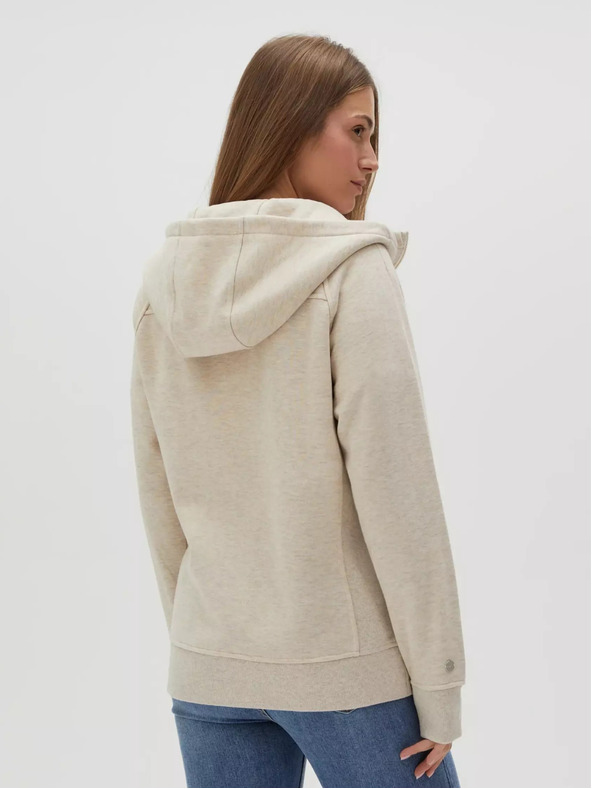 Moodo Бежов дамски суитшърт с качулка и цип Moodo