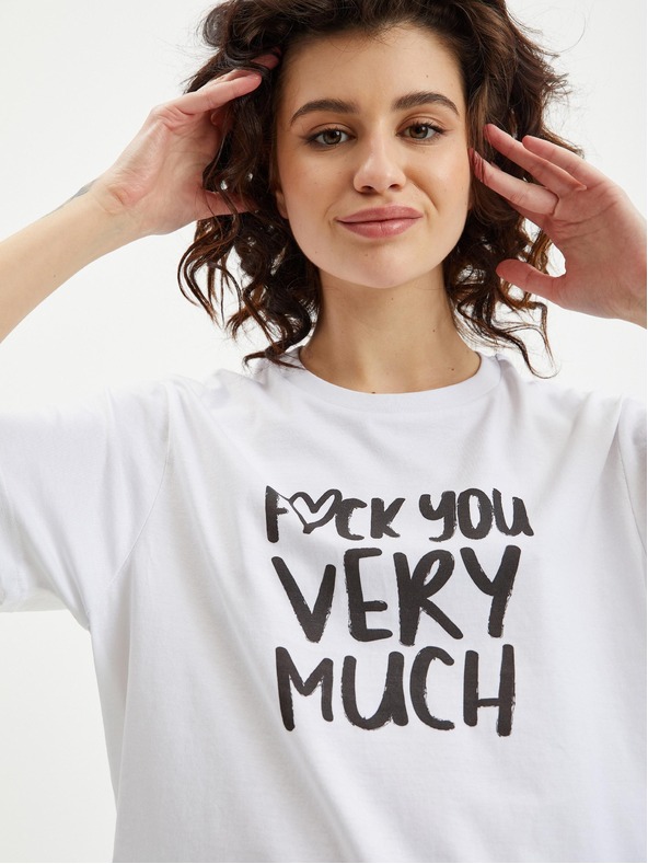 ZOOT.Original Бяла дамска тениска Zoot Original Fuck you very much