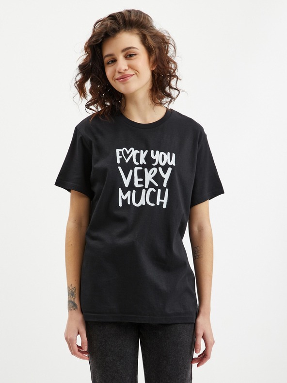 ZOOT.Original Черна дамска тениска Zoot Original Fuck you very much