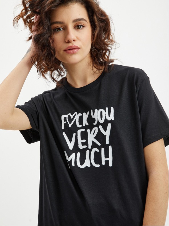 ZOOT.Original Черна дамска тениска Zoot Original Fuck you very much