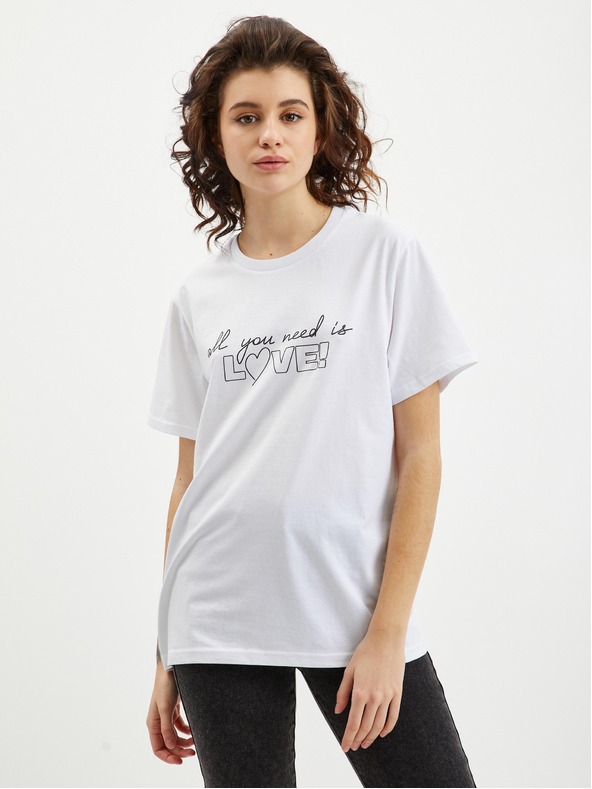ZOOT.Original Бяла дамска тениска Zoot Original Всичко, от което се нуждаеш, е любов