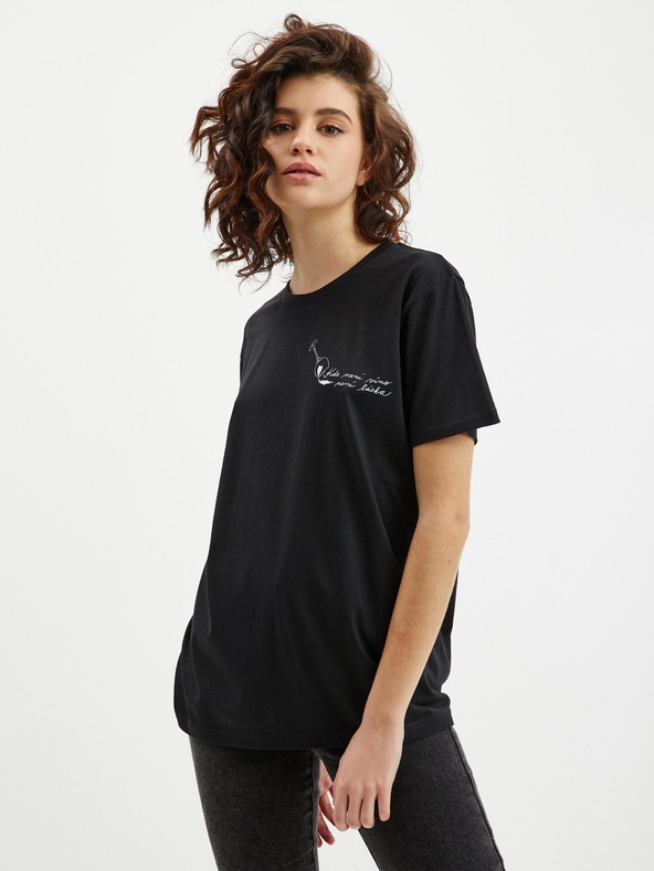 ZOOT.Original Черна дамска тениска Zoot Original Where There Is No Wine