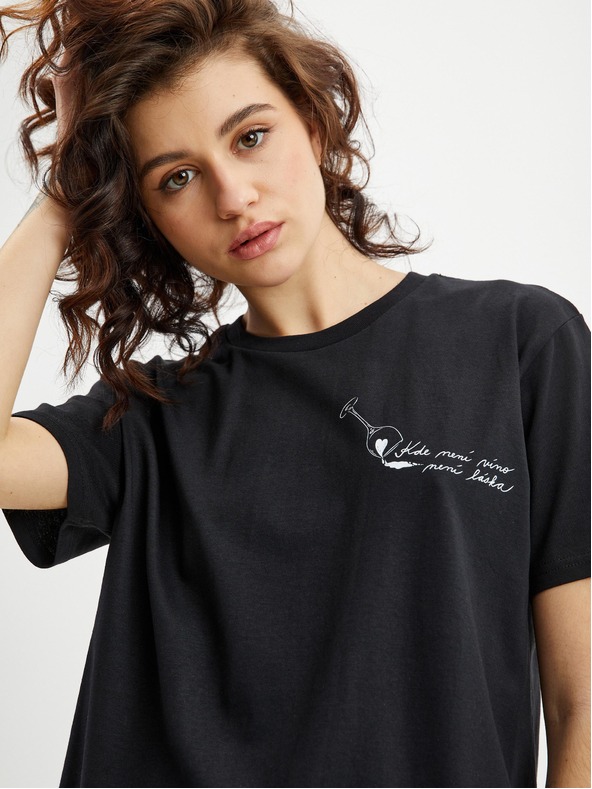 ZOOT.Original Черна дамска тениска Zoot Original Where There Is No Wine