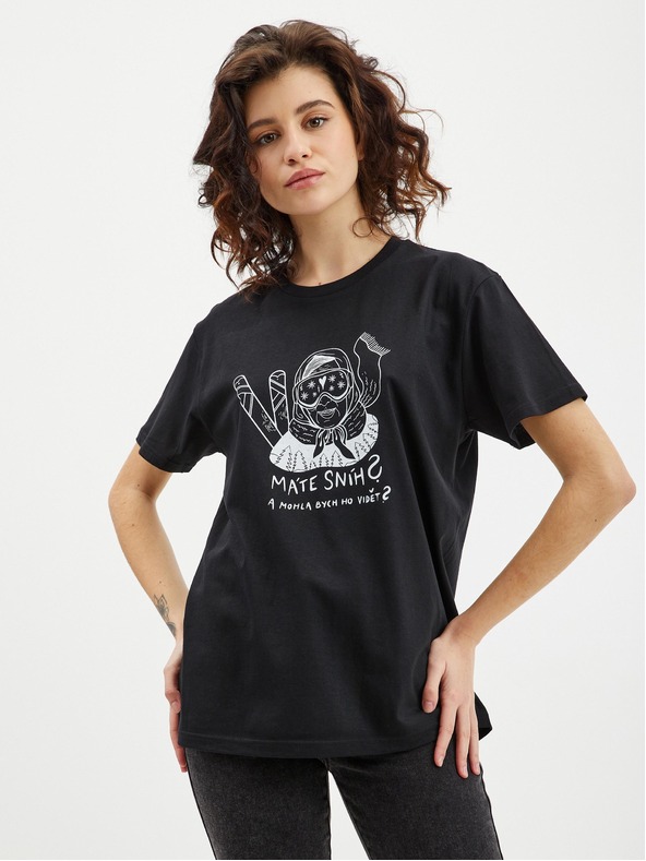 ZOOT.Original Черна дамска тениска Zoot Original Do You Have Snow