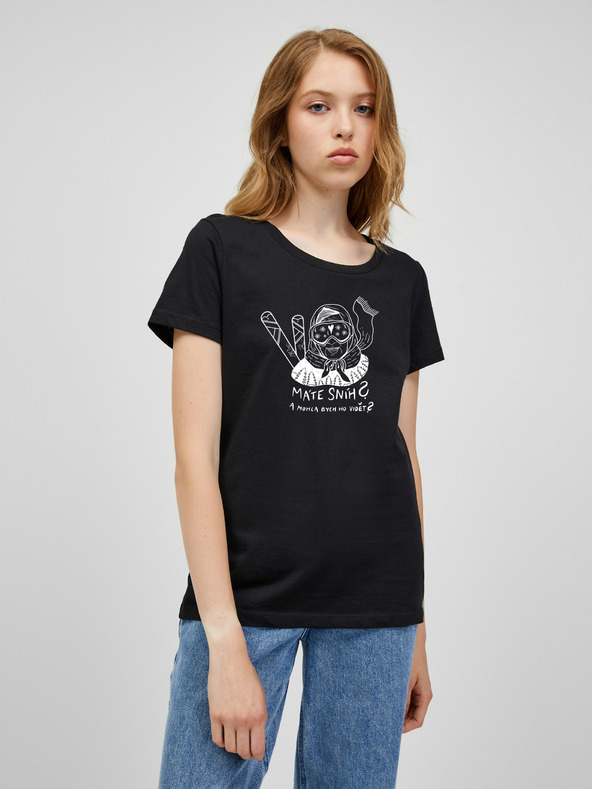 ZOOT.Original Черна дамска тениска Zoot Original Do You Have Snow