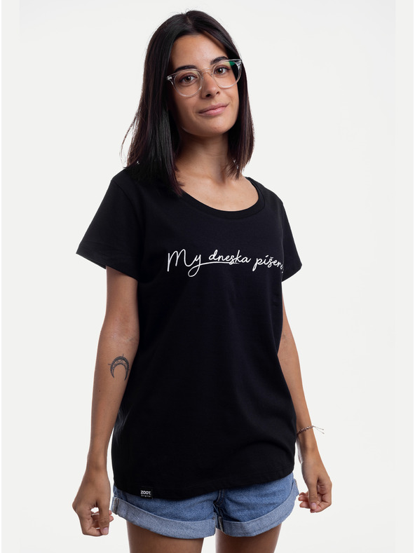 ZOOT.Original Черна дамска тениска ZOOT Original Пишем ли днес?