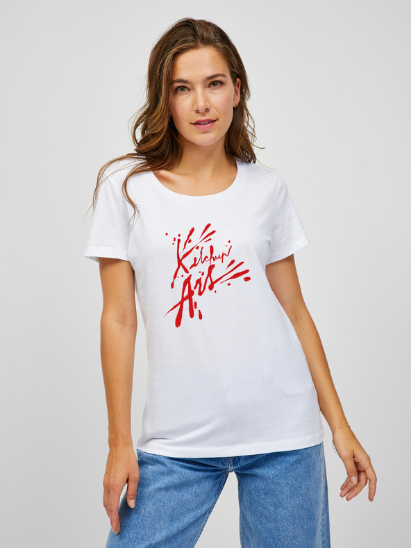 ZOOT.Original Бяла дамска тениска ZOOT.Original Ketchup art