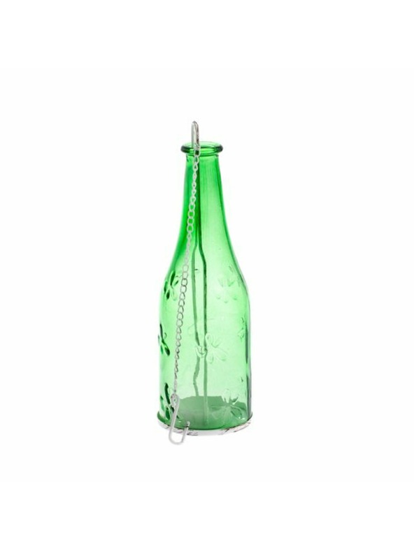 Casa de Engel Висящ стъклен свещник - зелен цвят - форма на бутилка, 0/24